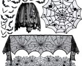 Confezione da 5 set di decorazioni per ragni di Halloween - Sciarpa da mensola del camino di Halloween e tovaglia rotonda e runner da tavolo in pizzo REGALI 9015272691536 Sun-41663QJ
