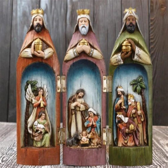 Tre Re Magi Set Presepe Religioso Soggiorno Camino Arte Gesù Decorazione Casa Desktop Ornamento Regalo BENOBBY KIDS 9393294794375 Y0001-IT1-K0045-220825-018