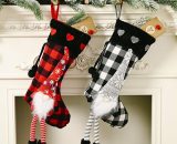 Perle Rareit - Grande set di 2 calze di Natale, stivali di Babbo Natale da riempire 48 x 23 cm, calze appese al camino, vetrina, decorazione natalizia PERLE RAREIT 9349843233215 YBD018941PXM