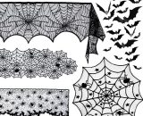5 set di decorazioni di ragno di Halloween - Sciarpa da camino di Halloween e tovaglia rotonda e runner da tavola in pizzo e paralume a ragnatela e ILOVEMILAN 9123581111291 YZO50213XXH