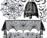 Ilovemilan - Tovaglia di Halloween Runner da tavola Camino Sciarpa Paralume Set di Halloween Combinazione Decorazione di Halloween (set da 4 pezzi + ILOVEMILAN 9123581168110 YZO55895HBY