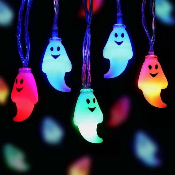 30 luci della stringa di Halloween a led, luci della stringa del fantasma a batteria, luci colorate di Halloween per interni per il camino del THSINDE 9416300870402 9416300870402