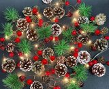 Abcrital - Stringa con luci Luci di Natale a batteria, 7FT 20LED Stringa di Natale con luci Ghirlanda pre-illuminata Ghirlanda del camino, ABCRITAL 6089639243358 Mano-ISIT-18008