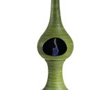 Ferazzoli - Camino a Bioetanolo da Pavimento in Ceramica 35x95 cm Flute Verde Millerighe FERAZZOLI 7438628011383 7438628011383